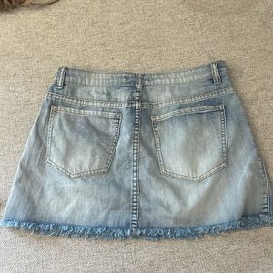 Blue denim skirt